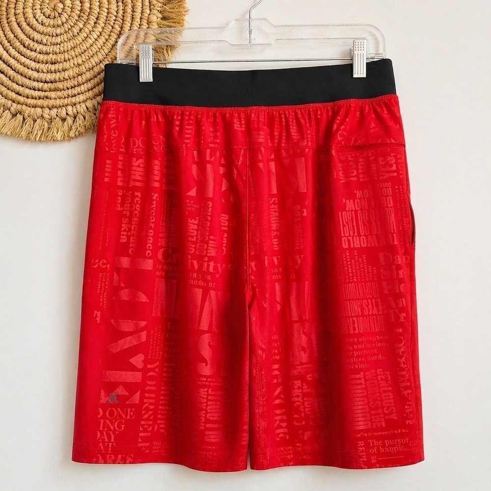 Lululemon Athletica Mens T.H.E. Short 20th Anniversary Red Pull-on Logo Medium - Picture 3 of 11